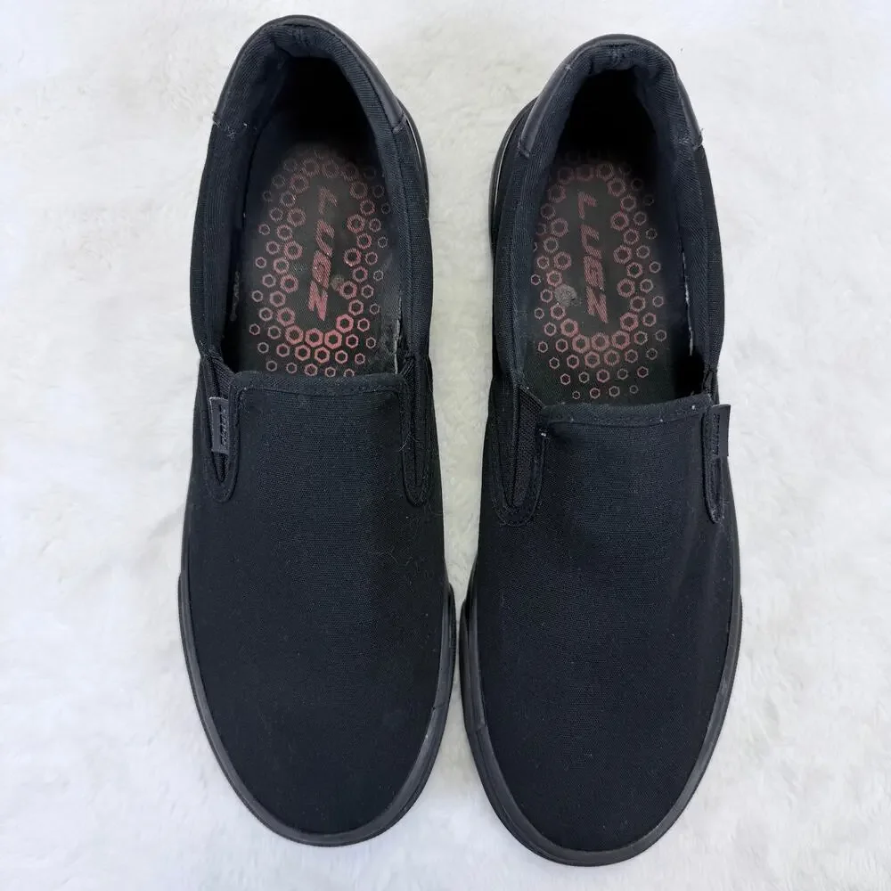 Lugz Bandit Black Canvas Slip On Mens Sneakers Size 10 Wide